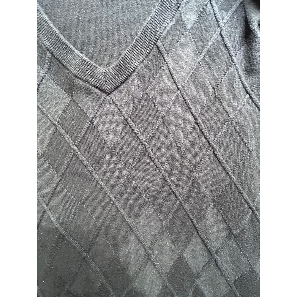 Cypress Links Sportswear Mens 2XB Black Argyle V-Neck Cotton Sweater Vest - Picture 4 of 12